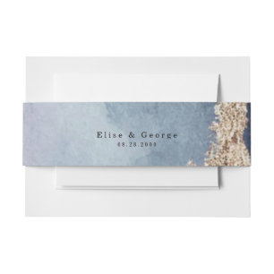 Purple Dusty Blue Agate Gold Wedding Custom Invitation Belly Band