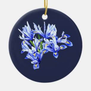Purple Dwarf Iris Heart Ceramic Tree Decoration