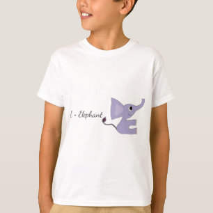Purple E-Elephant Kids' T-Shirt - Cute Cartoon Ani