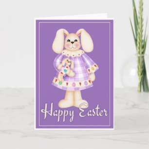 Purple Easter Bunny Girl d2 holiday easter card