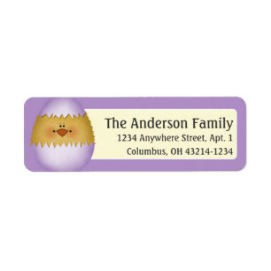Purple Easter Egg Chick Return Address Labels
