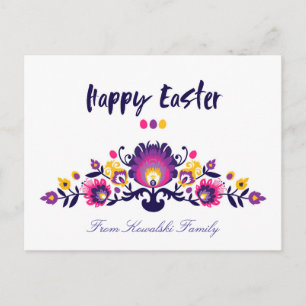 Purple Easter Folklore, Custom Text Postcard