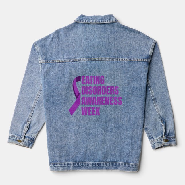 Purple Eating Disorder Awareness Week Denim Jacket (Back)