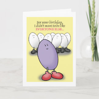 Purple Egg Humourous Birthday Card