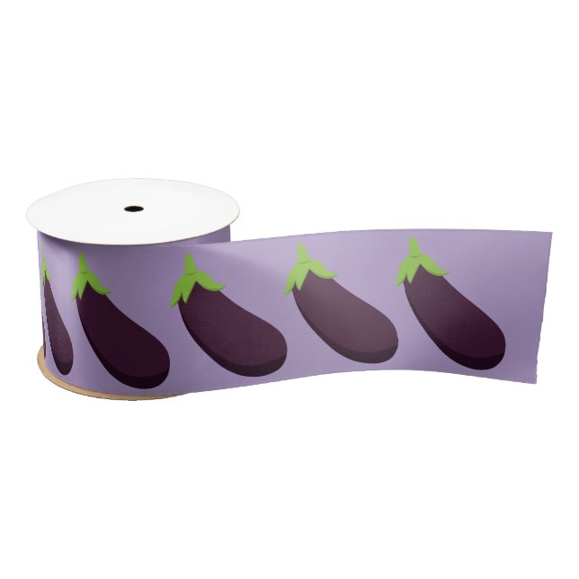 Purple Eggplant Aubergine Vegetables Party Satin Ribbon (Spool)