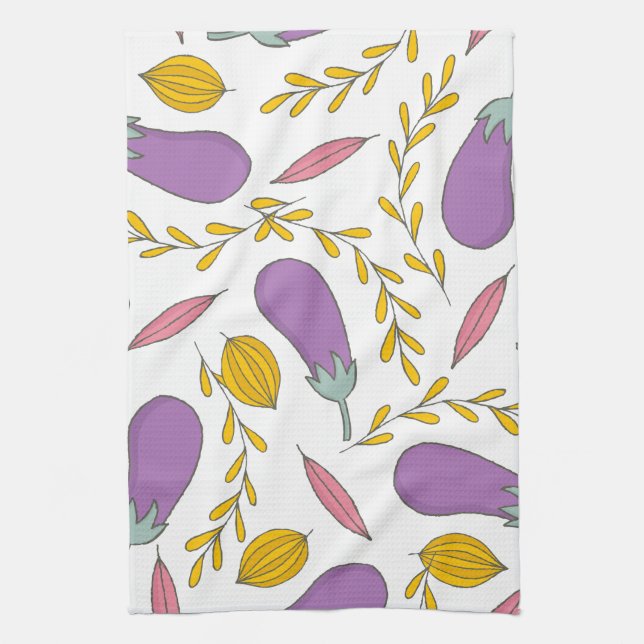 Purple Eggplant Tea Towel (Vertical)