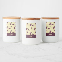 Purple eggplants on yellow