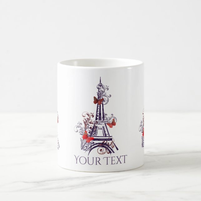 Purple Eiffel Tower Butterflies mug (Center)