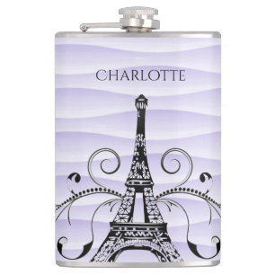 Purple Eiffel Tower Flourish Flask