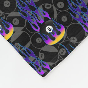 Purple Eight Ball Fleece Blanket