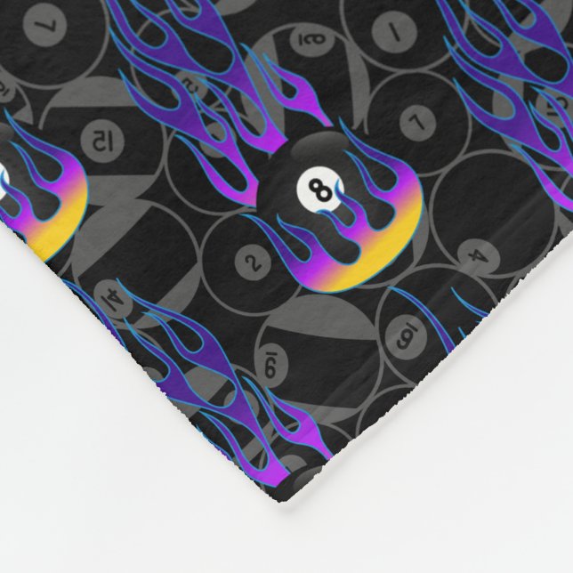 Purple Eight Ball  Fleece Blanket (Corner)