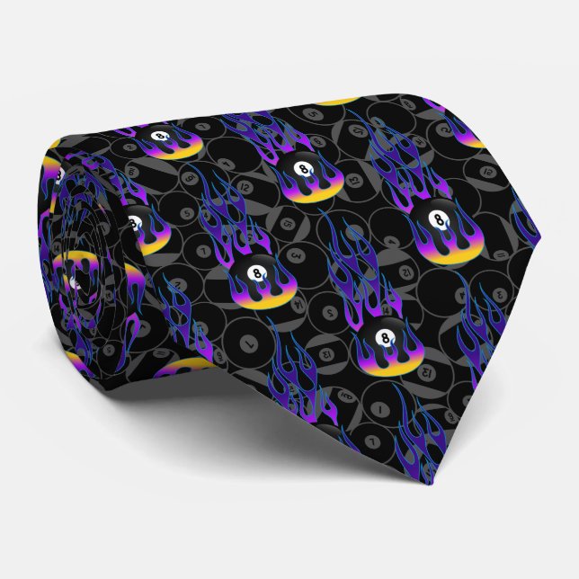Purple Eight Ball  Tie (Rolled)