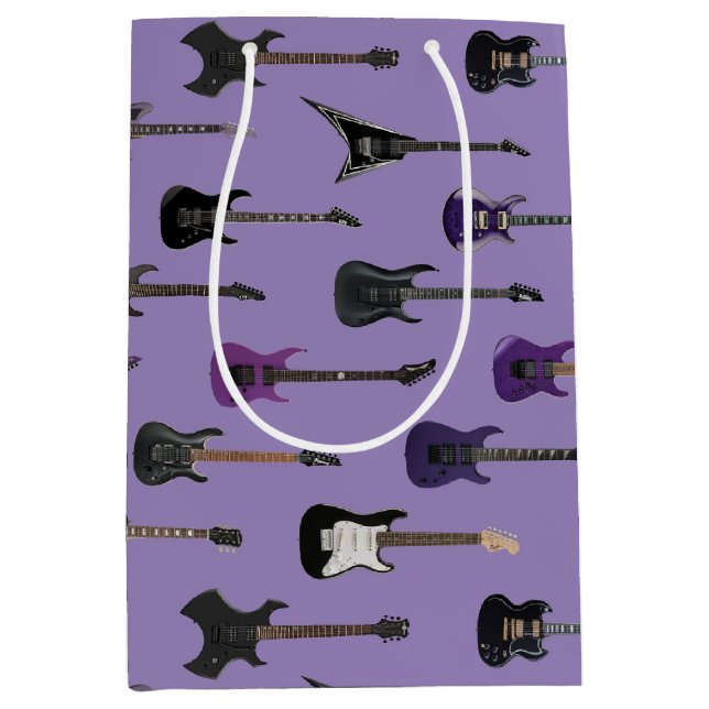 💜 Purple electric guitars  Medium Gift Bag (Front)