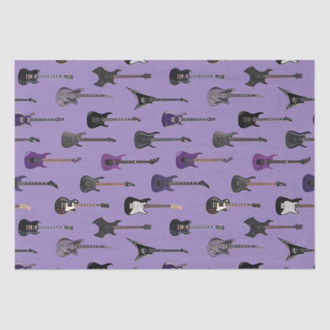 💜 Purple electric guitars  Tissue Paper (Front)