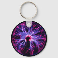 Purple Electricity Eminating from a Plasma Lamp