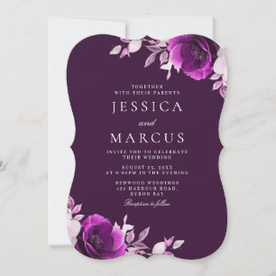 Purple Elegance Amethyst & Indigo, Lilac Wedding Invitation