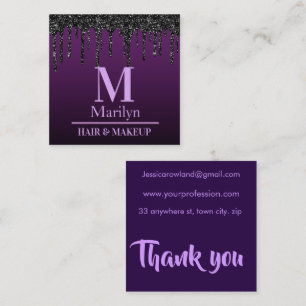PURPLE ELEGANCE HALLOWEEN   SQUARE BUSINESS CARD