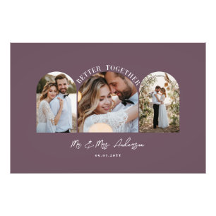 Purple elegant arch multi photo wedding gift decor
