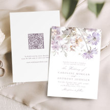 Purple Elegant Botanical Floral Boho Wedding