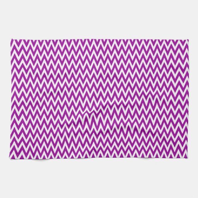 Purple Elegant Chevron Design Tea Towel (Horizontal)