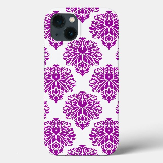 Purple Elegant Damask Case-Mate iPhone Case (Back)
