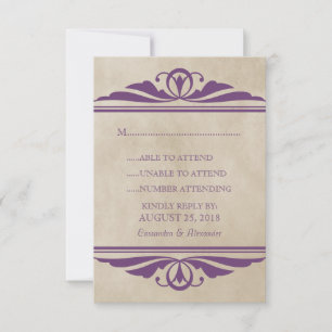 Purple Elegant Deco Response Card