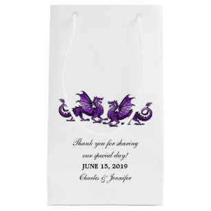 Purple Elegant Dragons Wedding Gift Bag