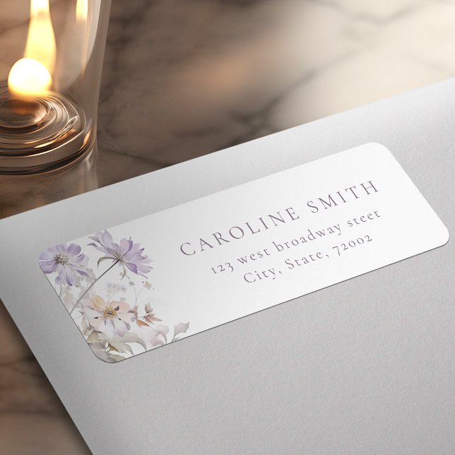 Purple Elegant Floral return address label (Purple Elegant Floral return address label)