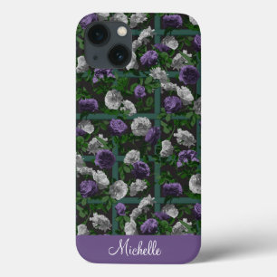 Purple Elegant Floral Roses   iPhone 13 Case