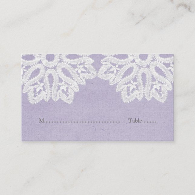 Purple Elegant Lace Place Cards (Front)