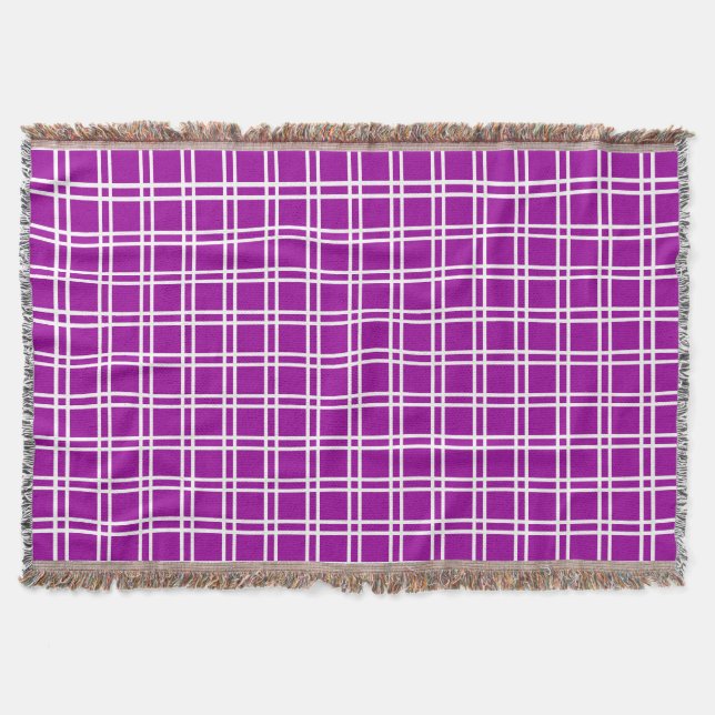 Purple Elegant Lattice at Emporiomoffa Throw Blanket (Front)