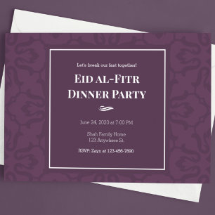 Purple Elegant Pattern Eid al-Fitr Invitation