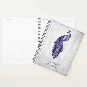 Purple Elegant Peacock Planner