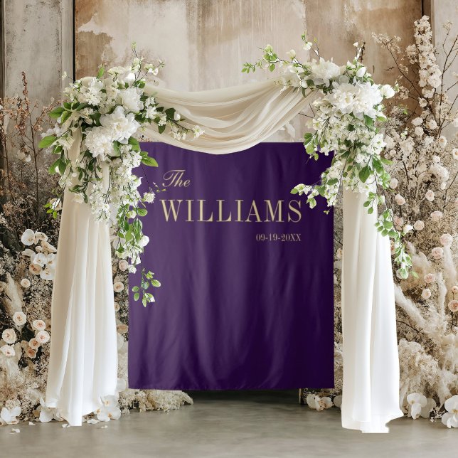Purple elegant stylish wedding backdrop  tapestry (Creator Uploaded)