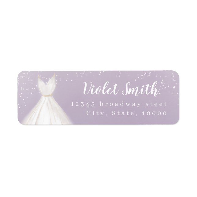 Purple Elegant wedding Dress return address (Front)