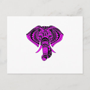 Purple Elephant Animal Postcard