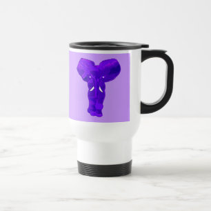 Purple Elephant Art on T shirts, Baby Clothes Travel Mug