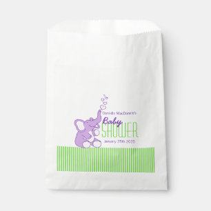 Purple elephant baby shower personalised favour ba bags