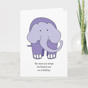 Purple Elephant Birthday Card