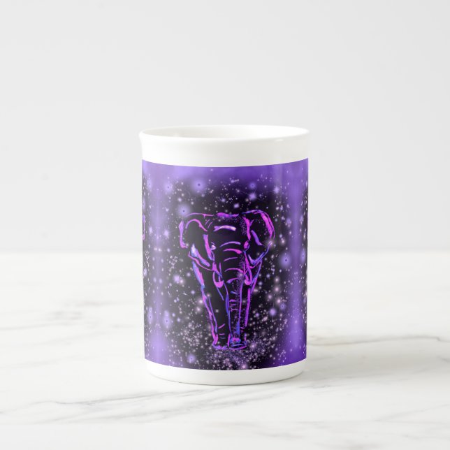 Purple Elephant Bone China Mug (Front)