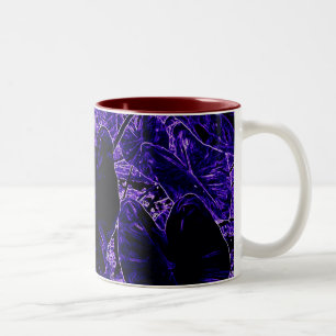 Purple Elephant Ears Colocasia Taro Two-Tone Coffee Mug