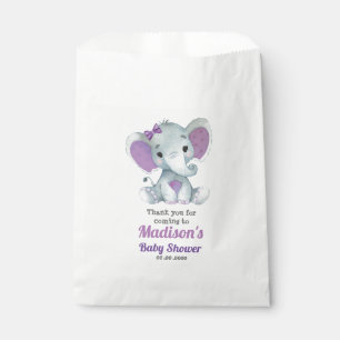 Purple Elephant Favor Bag, Customize your text Favour Bags