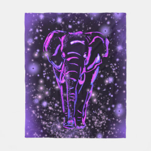 Purple Elephant Fleece Blanket