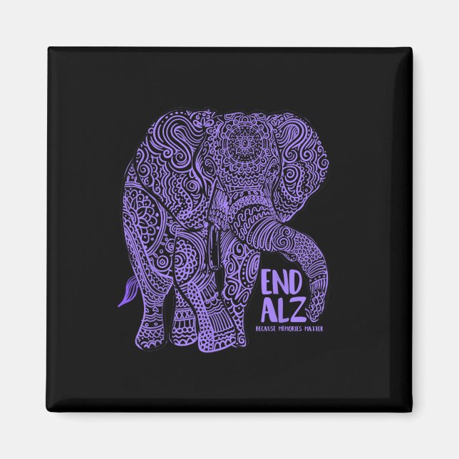 Purple Elephant Heimerheimer Awareness Apparel And Magnet (Front)