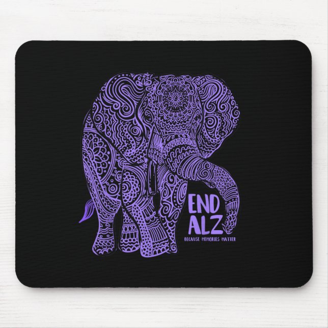 Purple Elephant Heimerheimer Awareness Apparel And Mouse Mat (Front)