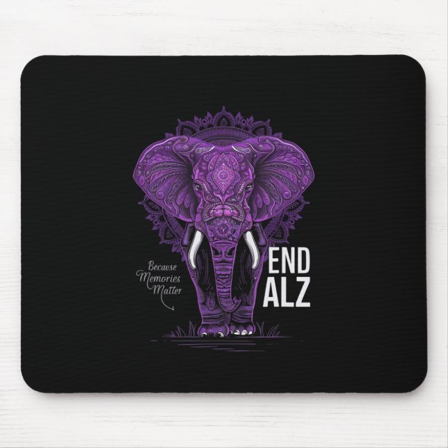Purple Elephant Heimerheimer Awareness End Heimer  Mouse Mat (Front)