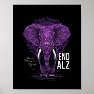 Purple Elephant Heimerheimer Awareness End Heimer Poster