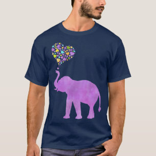 Purple Elephant Love  T-Shirt
