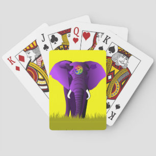 Purple Elephant playing card