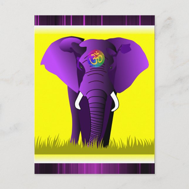 Purple Elephant postcard (Front)